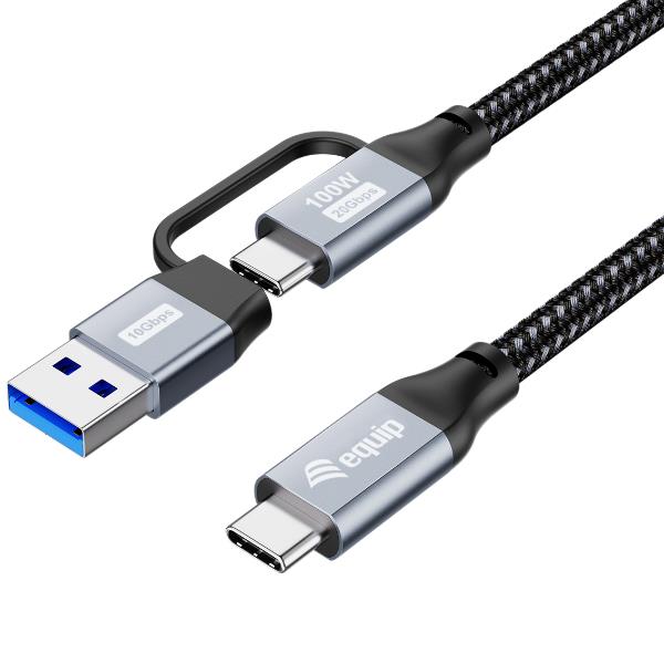 Cavo USB-C 2 in 1 EQUIP 3m PD100W 4K/60Hz 20Gbps - immagine 3