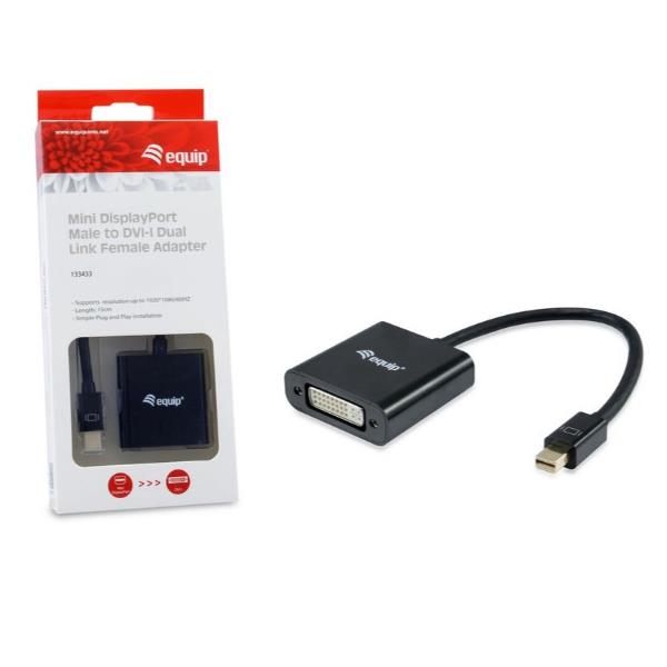 Adattatore Mini DisplayPort a DVI-I Dual Link EQUIP Nero - immagine 6