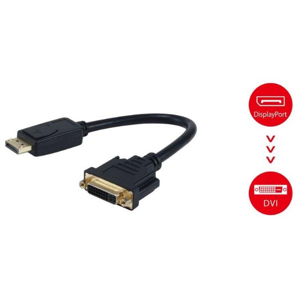 Adattatore DisplayPort a DVI-I EQUIP 24+5 Pin Maschio/Maschio Nero - immagine 4