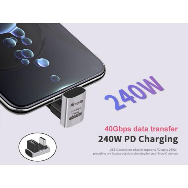 Adattatore USB 4 C-C EQUIP 40Gbps PD 240W 2 Pezzi Grigio - immagine 9