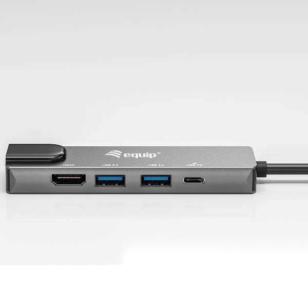 Adattatore USB-C 5 in 1 Equip HDMI 4K Gigabit LAN PD 100W - immagine 7