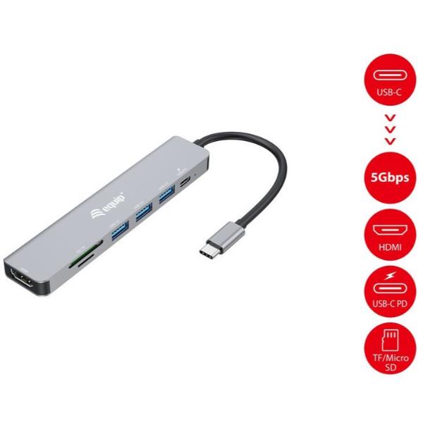 Adattatore USB-C 7 in 1 Equip HDMI 4K 60Hz USB 3.2 PD 100W - immagine 3