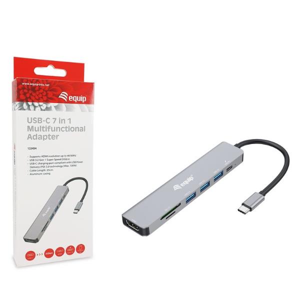 Adattatore USB-C 7 in 1 Equip HDMI 4K 60Hz USB 3.2 PD 100W - immagine 7