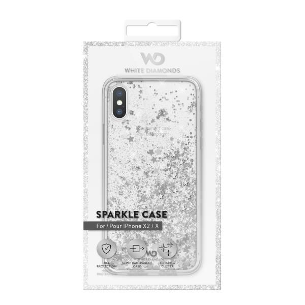 Cover iPhone Xs/X White Diamonds Trasparente TPU Policarbonato - immagine 2