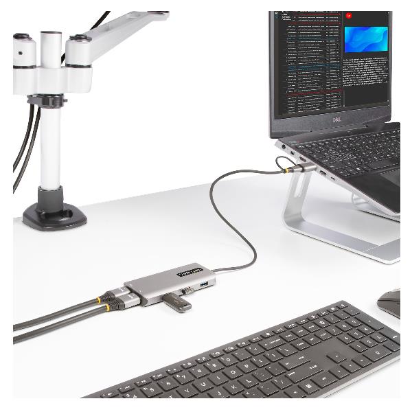 Docking Station Startech USB-C 2x HDMI 3x USB-A Grigio Alluminio - immagine 2