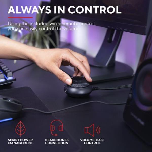 Casse PC 2.1 Trust GXT 38 Tytan Subwoofer Legno 60W Telecomando - immagine 5