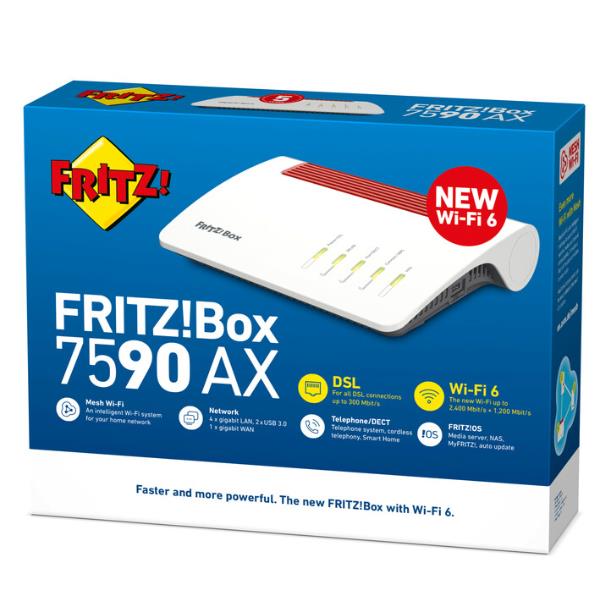 Router AVM FRITZ!Box 7590 AX Gigabit WiFi 6 Mesh - immagine 3