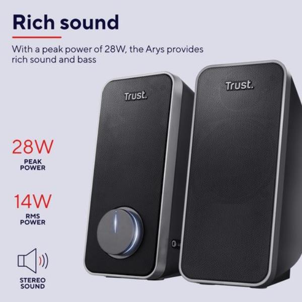 Casse PC Trust ARYS 2.0 14W RMS con Presa Cuffie - immagine 7