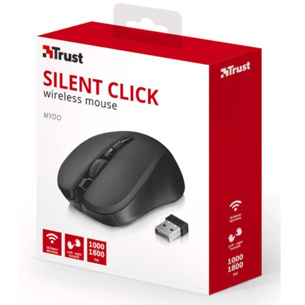 Mouse Trust Mydo Silent Click Wireless USB Nero Ergonomico - immagine 3