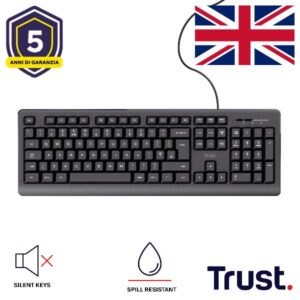 Tastiera Trust Primo Cablata Resistente agli Sversamenti Layout Italiano
