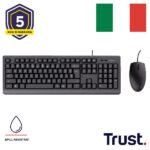 Kit Tastiera e Mouse Trust Desk Set Cablati Layout Italiano Nero