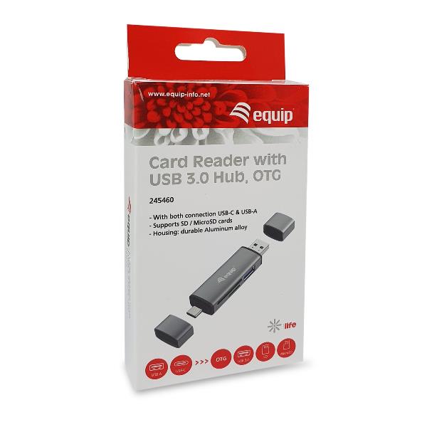 Lettore Schede USB 3.1 EQUIP All-in-One OTG Hub Grigio - immagine 2