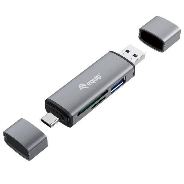 Lettore Schede USB 3.1 EQUIP All-in-One OTG Hub Grigio - immagine 3