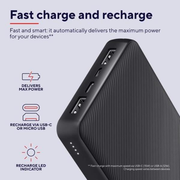 Power Bank Trust Primo 20000mAh Riciclato USB-C Nero - immagine 5
