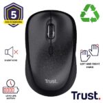 Mouse Wireless Trust TM-201 Silenzioso Riciclato 83% 12 Mesi Batteria