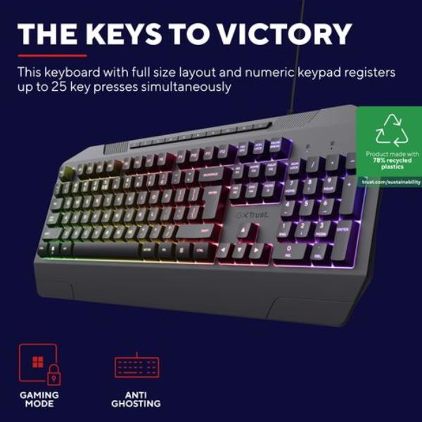 Tastiera Gaming Trust GXT 836 Evocx Cablata RGB Layout Italiano - immagine 4