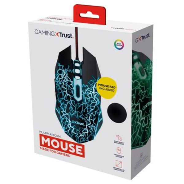 Mouse Gaming Trust Basic Nero con Tappetino Mouse USB - immagine 2