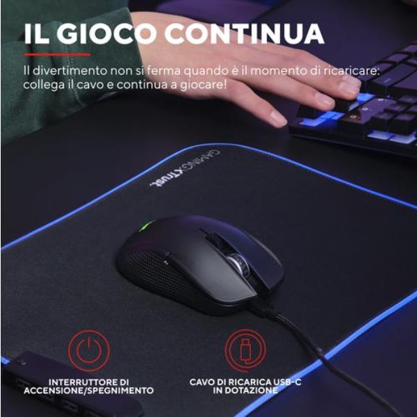 Mouse Gaming Trust GXT923 YBAR Wireless Ricaricabile 7200DPI 6 Pulsanti - immagine 6