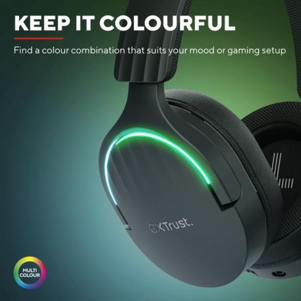 Cuffie Gaming Trust GXT 491 Fayzo Wireless 2.4GHz Bluetooth Noise Cancelling Nero - immagine 5