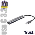 Hub USB Trust Halyx 4 Porte USB-A 3.2 e USB-C Alluminio