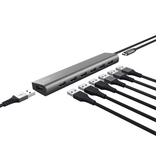 Hub USB Trust Halyx 7 Porte USB-A 3.2 Alluminio - immagine 4