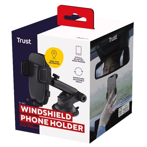Supporto Auto Trust Runo per Parabrezza Nero
