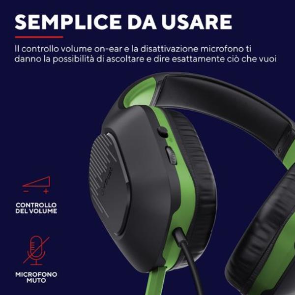 Cuffie Gaming Trust GXT 415X Zirox Over-Ear per Xbox Nero/Verde - immagine 6