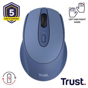 Mouse Wireless Trust Zaya Ricaricabile 1600DPI Blu
