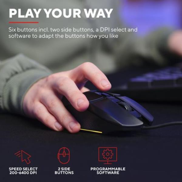 Cuffie Gaming Trust GXT 790 Set 3-in-1 con Mouse e Mousepad Nero - immagine 4