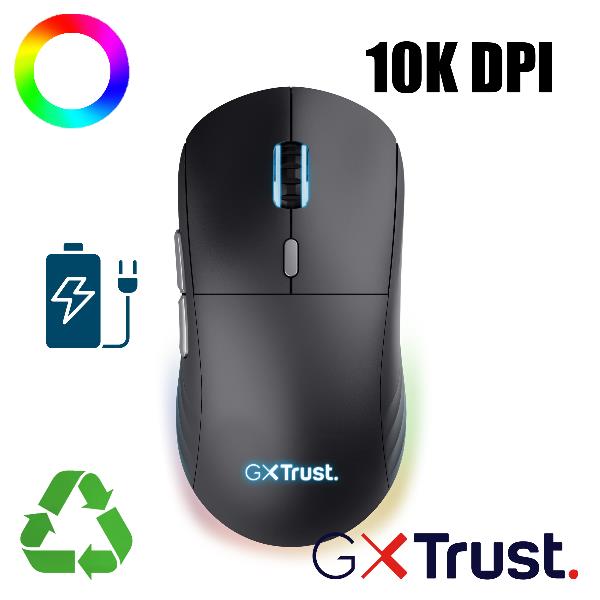 Mouse Gaming Trust GXT 926 Redex II Wireless Ricaricabile RGB 10000 DPI - SKU: 25126 - Immagine 3