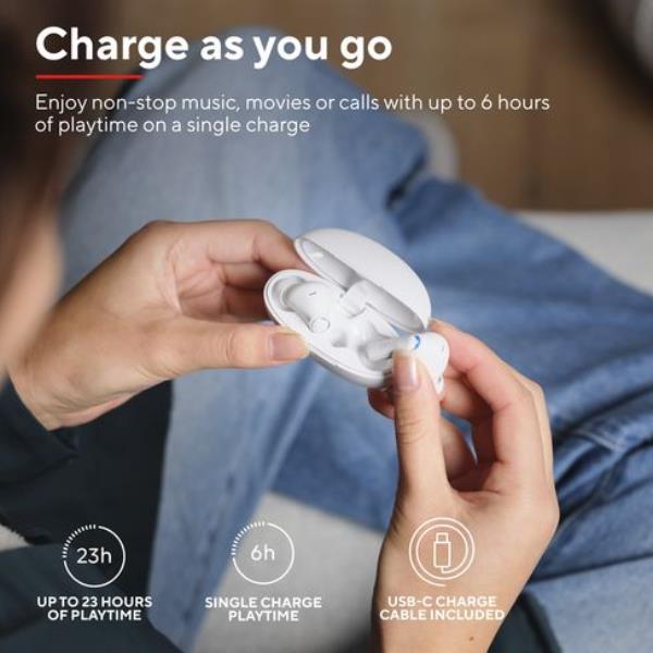 Auricolari True Wireless Trust YAVI BT Bianchi con Riduzione Rumore ENC - immagine 3