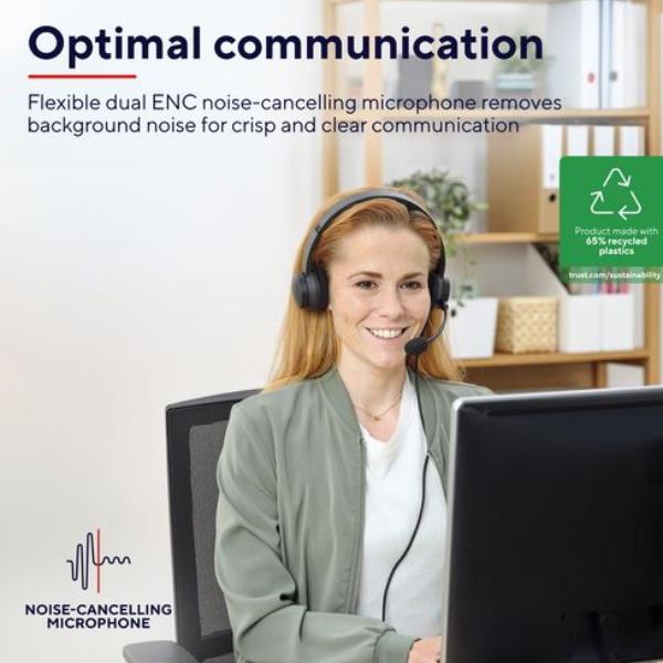 Cuffie USB Trust HS-260 con Microfono e Riduzione Rumore per PC - immagine 5