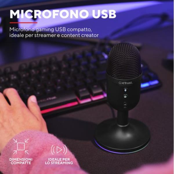 Microfono Gaming USB Trust GXT 234 YUNIX RGB per PC, PS, Mac - immagine 2