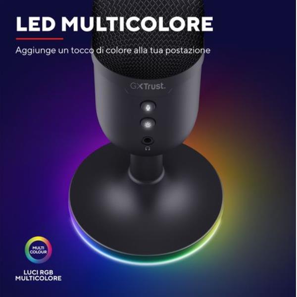 Microfono Gaming USB Trust GXT 234 YUNIX RGB per PC, PS, Mac - immagine 3