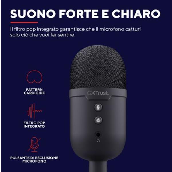 Microfono Gaming USB Trust GXT 234 YUNIX RGB per PC, PS, Mac - immagine 4