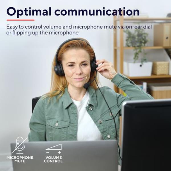 Cuffie USB Trust HS-201 con Microfono per PC/Laptop - Nero - immagine 3