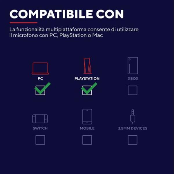 Microfono Gaming Trust GXT 234W YUNIX USB RGB Bianco - immagine 4