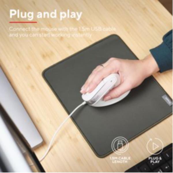 Mouse Ergonomic Trust Bayo II Verticale Cablato Certificato ErgoCert Bianco - immagine 3