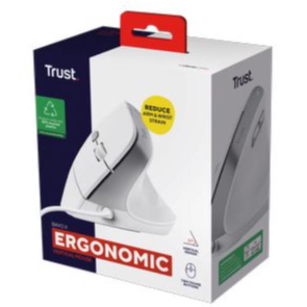 Mouse Ergonomic Trust Bayo II Verticale Cablato Certificato ErgoCert Bianco - immagine 4