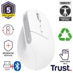 Mouse Wireless Trust Bayo+ Verticale Ricaricabile Bluetooth 2.4GHz Bianco