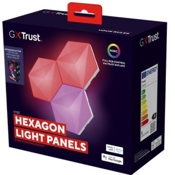 Pannelli LED Smart Trust GXT903 VYBZ 3 Esagonali RGB Multicolore - immagine 4