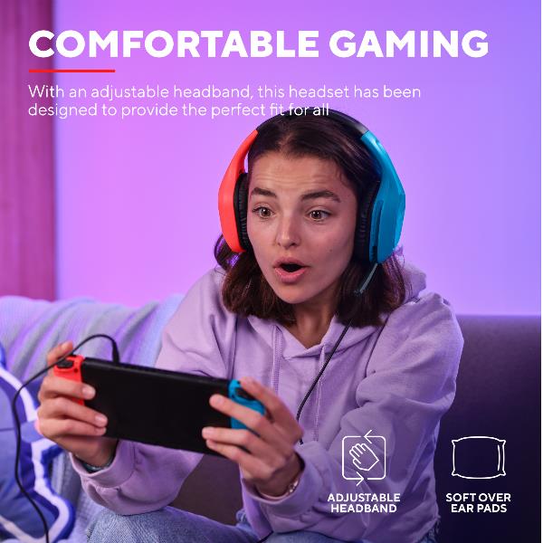 Cuffie Gaming Trust GXT 416S Zirox Leggere con Microfono - Multicolore - immagine 3