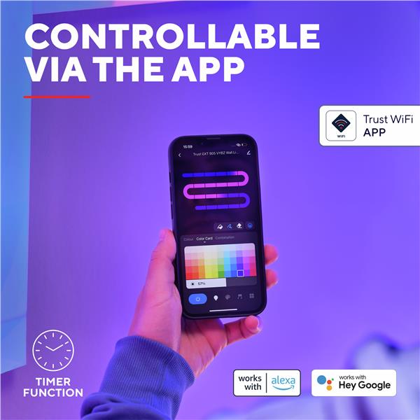 Barre LED Smart Trust VYBZ GXT 905 RGBIC Dimerizzabili 9 Pezzi - immagine 7