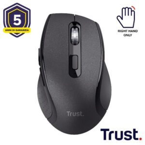 Mouse Wireless Trust Sura Comfort Nero Ergonomico