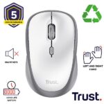 Mouse Wireless Trust YVI+ Silenzioso 1600DPI Riciclabile Bianco