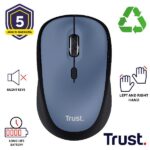 Mouse Wireless Trust YVI+ Silenzioso 1600DPI Riciclabile Dark Blu