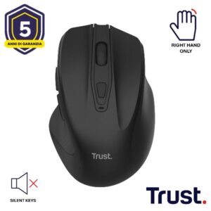 Mouse Wireless Trust Nito 2200 DPI Silenzioso Nero