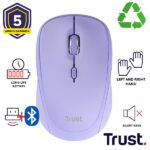 Mouse Wireless Trust YVI+ Multi-Device Viola 2x Bluetooth + 2.4GHz Silenzioso