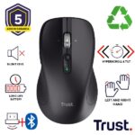 Mouse Wireless Trust Ferro Multiconnettività 2x Bluetooth + 2.4GHz Silent 3200DPI