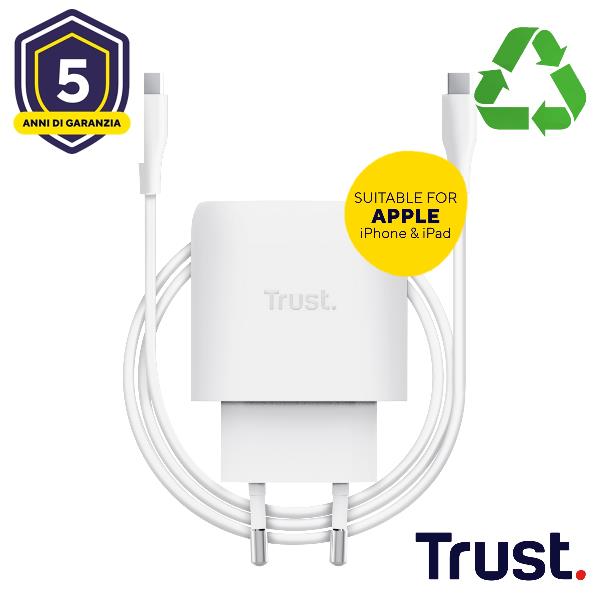 Caricabatterie USB-C Trust 45W per Apple Bianco - immagine 4